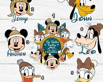 Personalized Mickey & Friends Wdw Alaska Cruise Magnet, Wdw Wonder Magnet, Alaska Trip 2025 Magnet, Wdw Family Cruise Door Decor