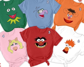 Funny The Muppets Show Costume Halloween Shirt, Gonzo Fozzie Miss Piggy Animal Beaker Kermit Matching Shirt, Muppets Face Costume Gift