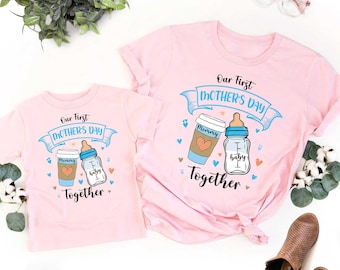 Our First Mothers Day Shirt, First Mothers Day 2025 T-Shirt, Mothers Day Matching Outfit, New Mommy Shirt Gifts, Mom And Baby Shirt