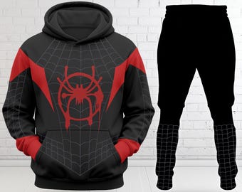 Miles Morales Master Cosplay Halloween Hoodie, Halloween Costume For Family Group T Shirt, Spiderman Fictional Costume Movie Fan Gift