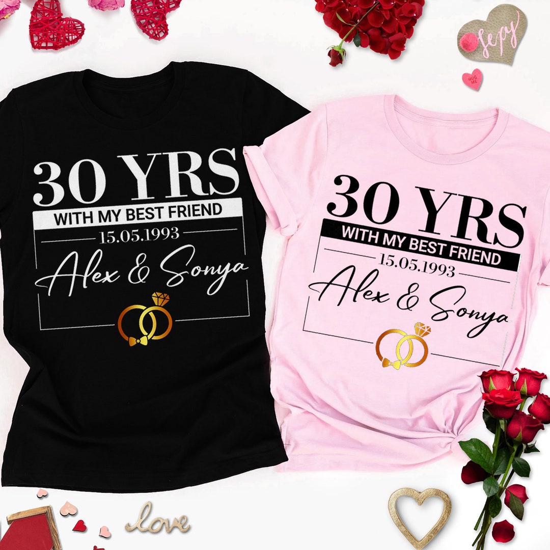 Personalized 30th Anniversary Shirts for Couple Valentine, Custom Year ...