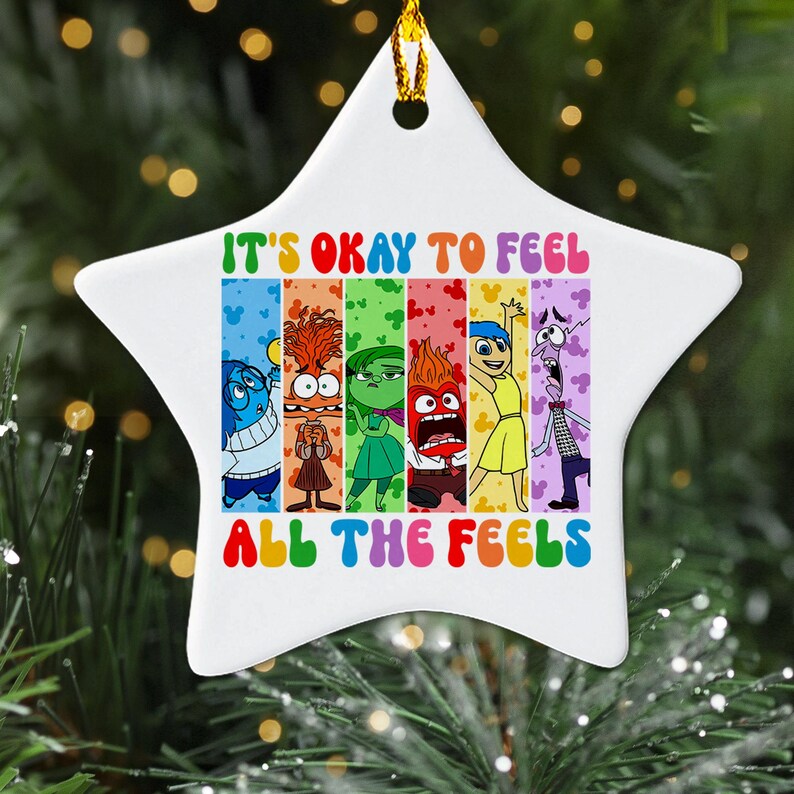 Inside Out 2 It's Okay to Feel All the Feels Christmas Ornament, Mental