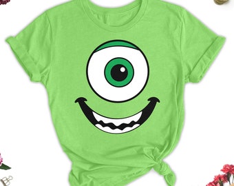 Camiseta de Monstruo de Ojos Verdes, Camiseta de Halloween con Expresión de Cara Verde, Camiseta de Emoji de Monstruo Verde, Disfraz de Monstruo, Fiesta de Disfraces de Grupo de Monstruos