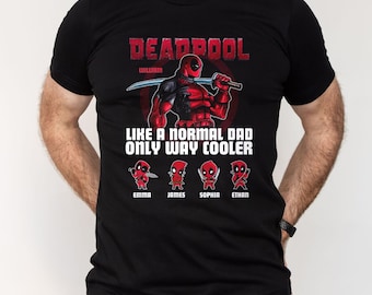 Custom Red Hero Dad Father's Day Shirt, Personalized Dad And Kid Shirt, Trending Movie 3 Unisex T-Shirt, Fathers Day Gift, Dad Birthday Tee