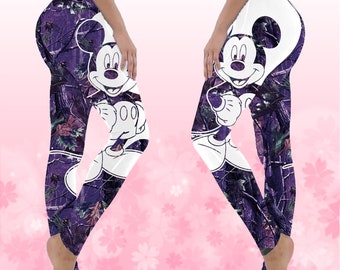 Leggings camouflage souris pour femme, Leggings de chasse de Noël, Pantalon de yoga souris amusant, Tenue de course pour fille, Vêtements Magic Kingdom, Cadeau d'anniversaire pour fille