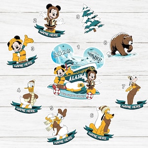 Personalized Mickey & Friends Alaska Wdw Cruise Magnet, Wdw Wonder Dream Magnet, Family Cruise Stateroom Door, Wdw Cruise Magnet