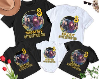 Personalized Descendants Birthday Shirt Youth Toddler Matching Shirt, Descendants Movie Group Tee, Descendants Character Birthday Gift