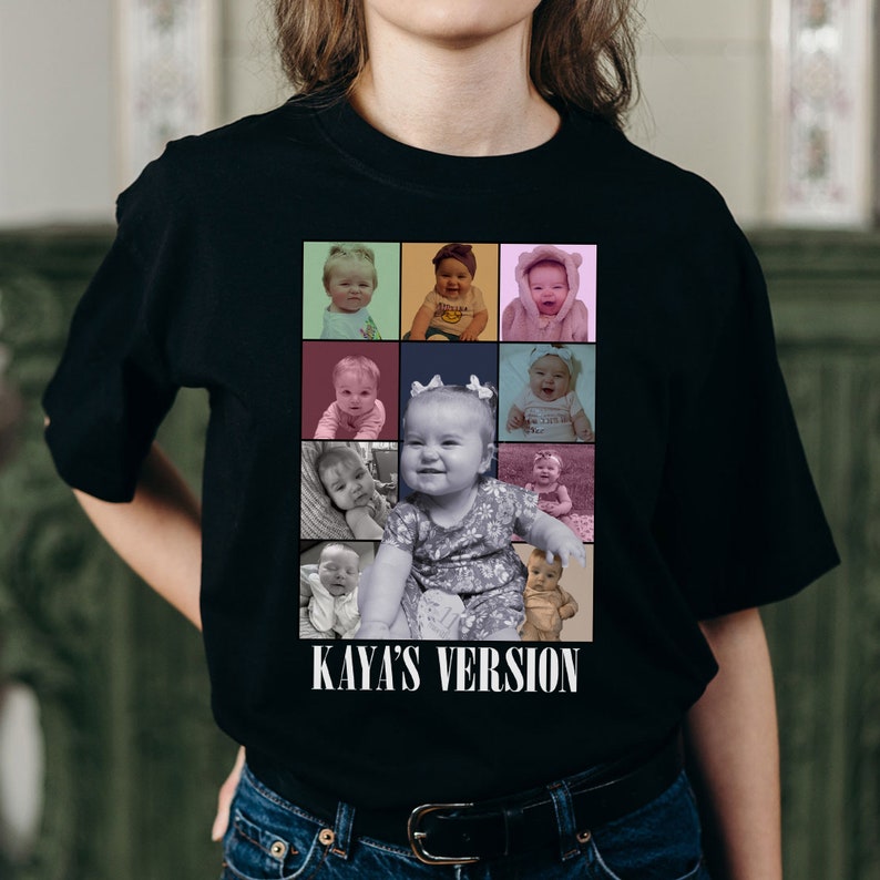 Custom Your Photo Shirt, Personalized Kid Bootleg Shirt, Custom Kid Shirt, Custom Baby Version, Family Portrait Shirt, Gift For Family image 2