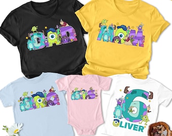 Personalized Monster University Birthday Shirt, Cute Monsters Birthday T-Shirt, Family Matching Tee, Birthday Party Theme, Gift For Kid