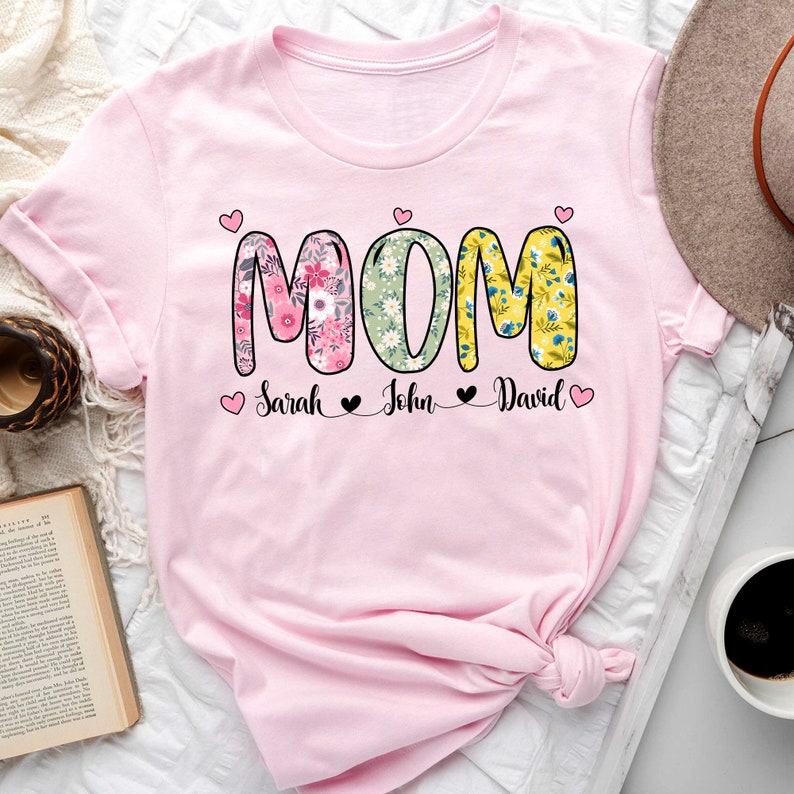 Personalized Floral Grandma Sweatshirt, Custom Mom Shirt With Kids ...