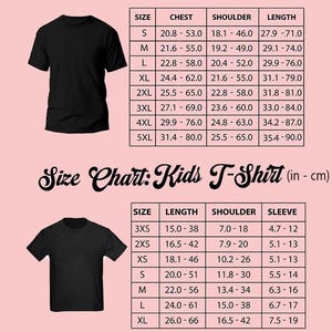 a t - shirt size chart with measurements and measurements