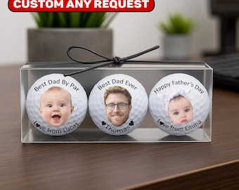 Custom Father's Day Gift Photo Golf Balls, Personalized Golf Ball With Face Gift For Dad, Golf Gifts Dad, New Dad Golf Gift For Father Men