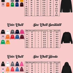 a chart showing the sizes of sweatshirts for men and women