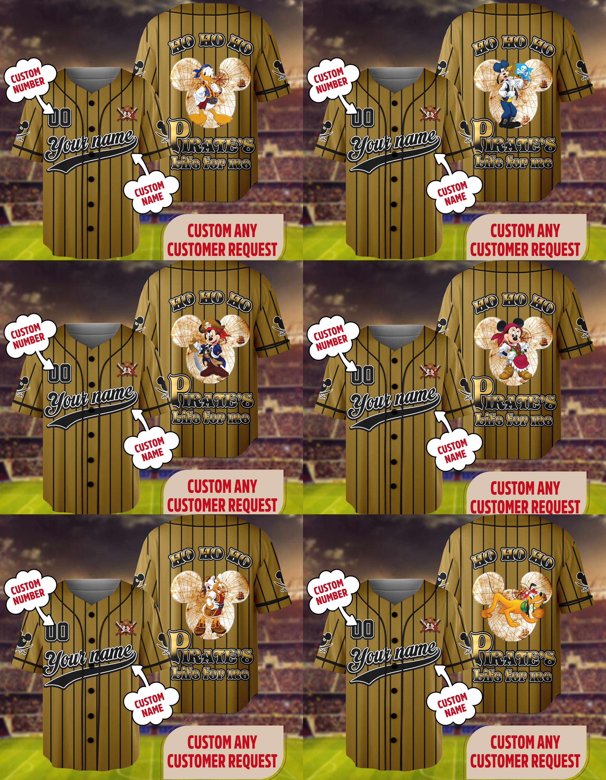 Discover Custom Pirates of The Caribbean Baseball Jersey, Mickey and Friends Pirates Family Shirt, Pirates Life, Magic Kingdom Cruise Trip Outfit