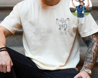 Custom Photo Shirt for Dad, Father's Day T-Shirt, Personalized Dad Portrait Shirt, Fathers Day Gift For Dad Birthday, Gift for Husband