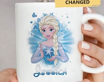Personalized Snow Princess Mug, Cute Ice Winter Queen Coffee Cup, Princess Movie Gifts, Princess Tea Cup, Snow Princess Birthday Gift Gift
