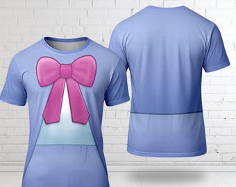 Blue Fairy Godmother Women 3D T-Shirt, Cinderella Halloween Costume For Family Group T Shirt, Magic Princess Godmother Cosplay