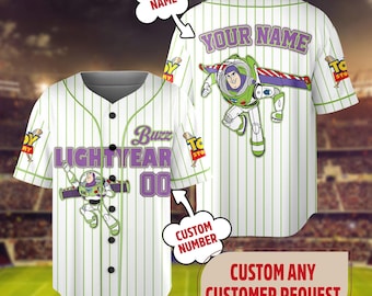 Custom Toy Story Buzz Lightyear Baseball Jersey, Magic Kingdom Trip Baseball Jersey Outfits For Kid Adult, Toy Story Gift For Sport Team Tee