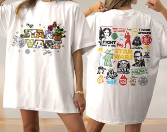 Maglietta Star Wars Ufficiale Per Bambine E Ragazze – Bianca Con Stampa, Taglia XS