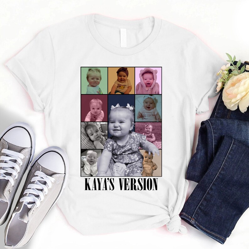 Custom Your Photo Shirt, Personalized Kid Bootleg Shirt, Custom Kid Shirt, Custom Baby Version, Family Portrait Shirt, Gift For Family image 4