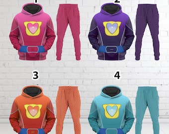 SuperKitties Suit Cosplay Costume Halloween Shirt, SuperKitties Costume Hoodie And Sweatpants, Super Cat Hero Halloween Clothing