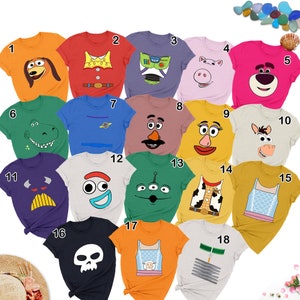 Beloved Toy Story Characters Halloween Costume Tshirt, Animated Toys Cosplay Inspired Shirt, Halloween Costume For Family Group T Shirt