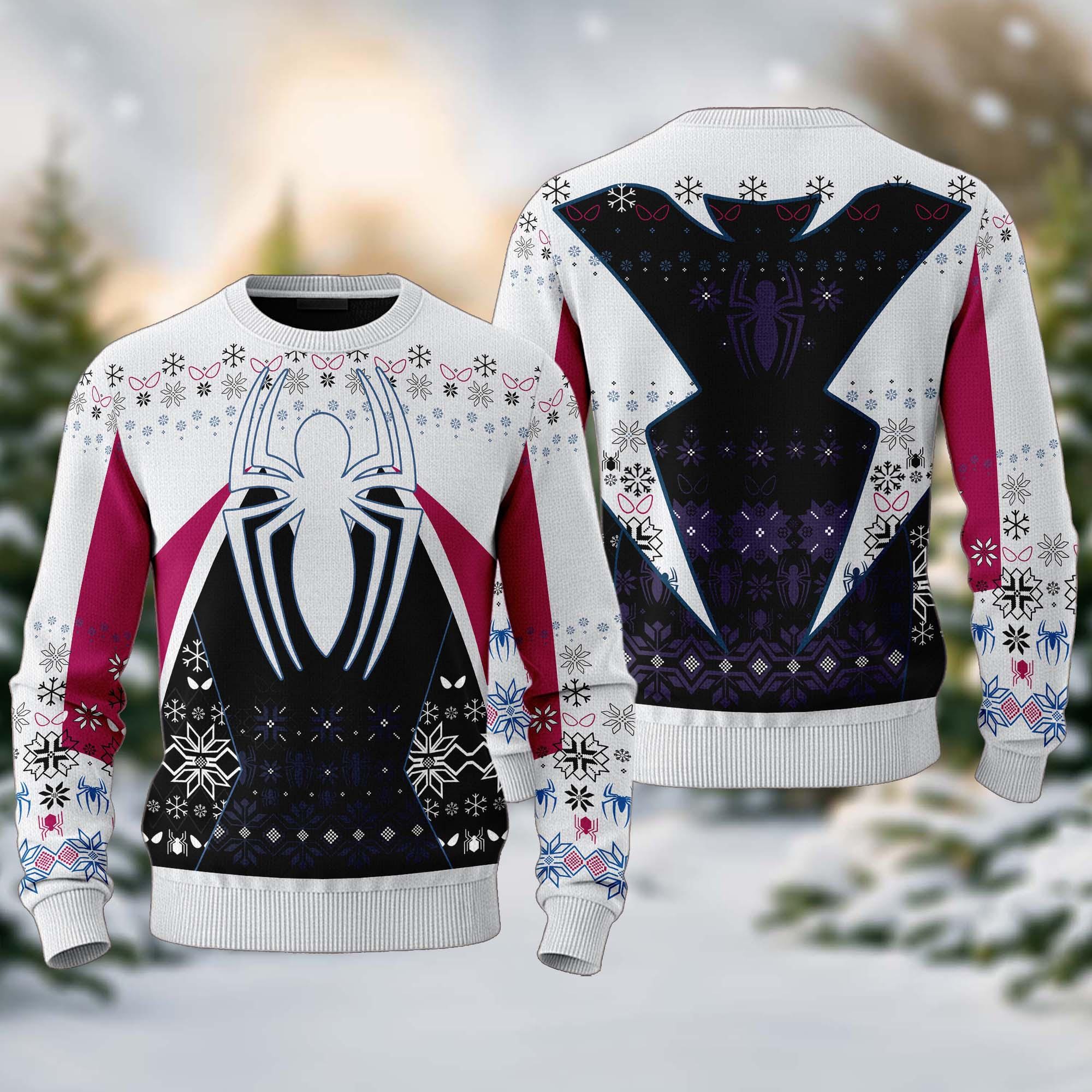Maglione Marvel Spider-Man Ufficiale - Natalizio, Con Ragni E Fiocchi Di Neve