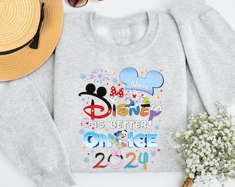 Personalized Better On Ice 2024 Sweatshirt, Mouse And Friends Cute Symbols Shirt, Ice Show 2024 Tee, Magic Kingdom Trip, Family Vacation Tee