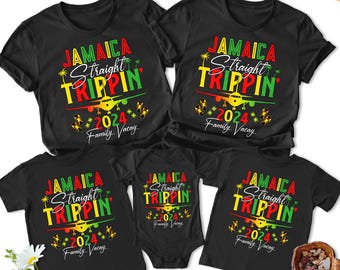 Custom Straight Trippin Jamaica Vacation 2024 Shirt, Jamaica Family Trip Party Shirt, African Vacation 2024 Group Matching Shirt