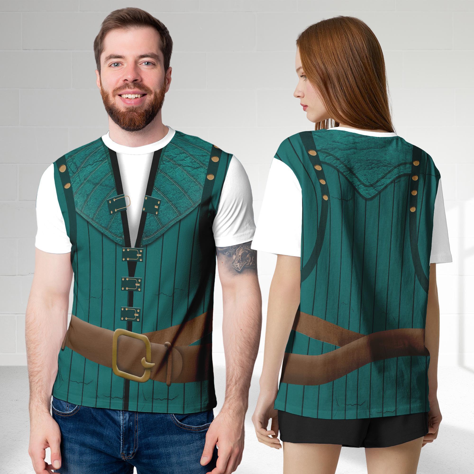 Prince Costume Cosplay 3D T-Shirt, Long Hair Princess Costume, Halloween Costume For Family Group T Shirt, Men Suit Cosplay Tee