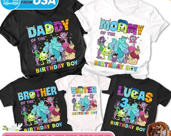 Custom Monsters Birthday Family Shirt, Personalized Monsters Birthday Party Matching T-Shirt, Monster Group Matching Shirt