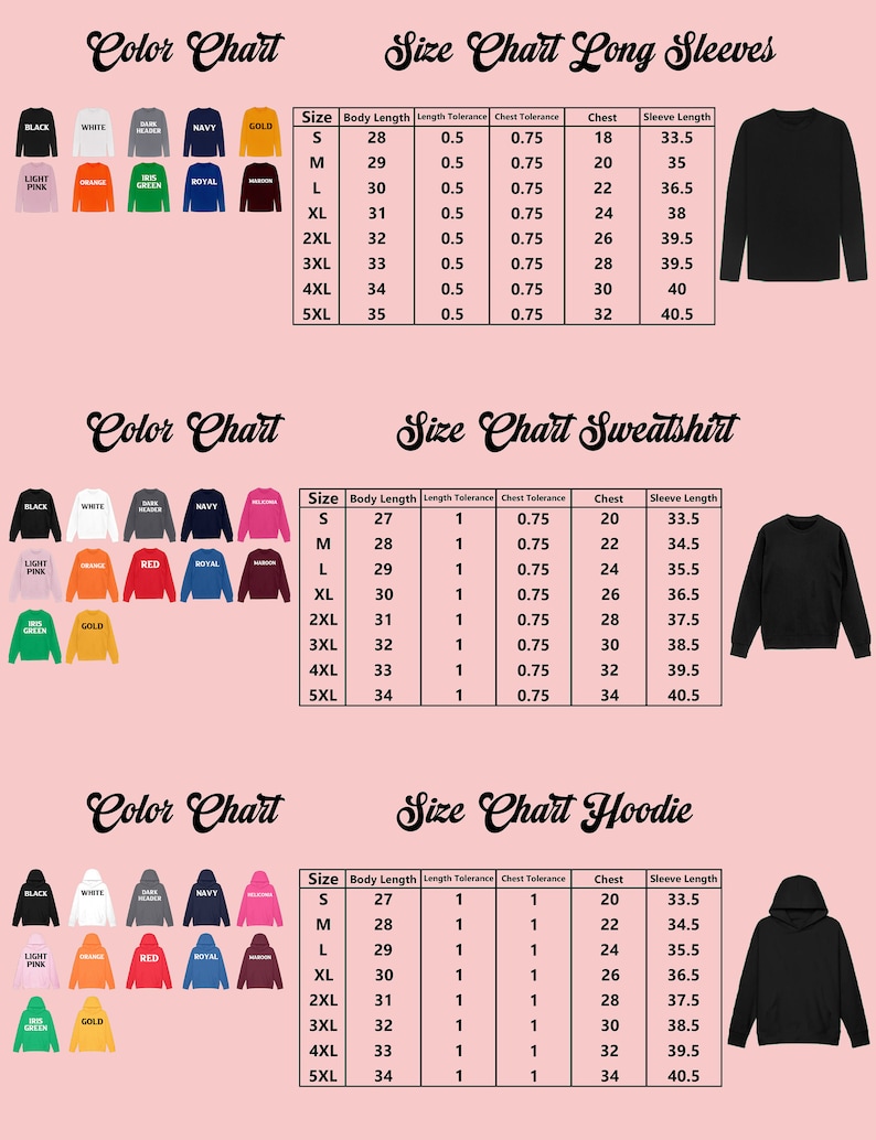 a chart showing the sizes of sweatshirts for men and women