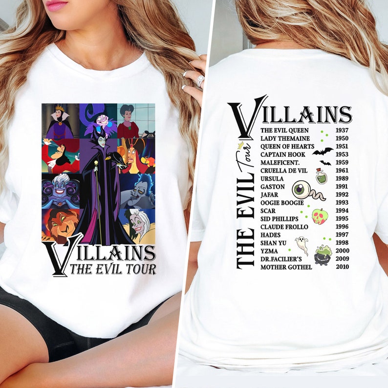Retro Cartoon Villains the Evil Tour Shirt, Retro Villains Characters ...
