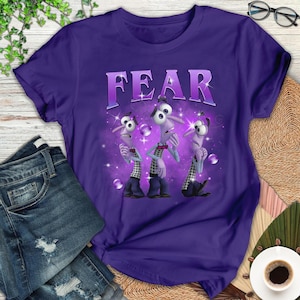 Camiseta de Inside Out con el miedo, camiseta con el personaje de Inside Out con las emociones, camiseta grupal "Está bien sentir todas las emociones", regalo de la película Inside Out 2 para fans