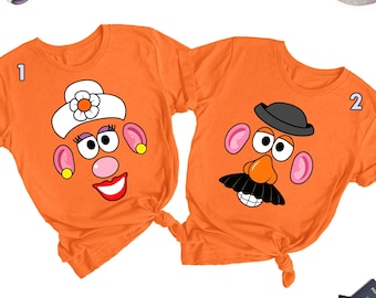 Characters Head Face Couple Shirt, Funny Potato Head Matching Shirt, Movie Couple Family Shirt, Honeymoon Outfit, Birthday Gifts