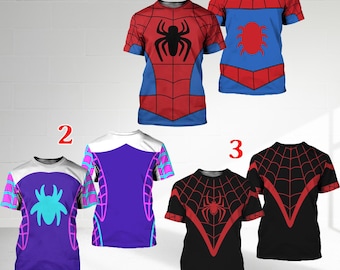 Spidey And Amazing Friends Halloween Costume 3D Shirt, Gwen Stacy Spidey Spin Superhero Cosplay Party Matching, Wdw Birthday Gift For Kid