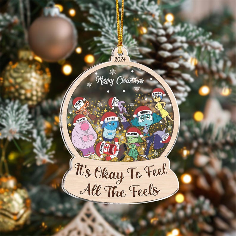 Personalized Inside Out Family Christmas Ornament, It's Okay to Feel