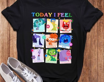 Today I Feel Graphic Tee, Inside 2 Movie Trending Unisex T-Shirt, Inside Characters Group Shirt, Emotional Feel Shirt For Kid Adult RE
