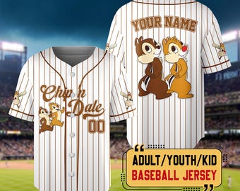 Personalized Disney Chip and Dale Baseball Jersey, Custom Disney Chip and Dale Jersey, Disney Trip Shirt, Disneyland Baseball Team Outfit