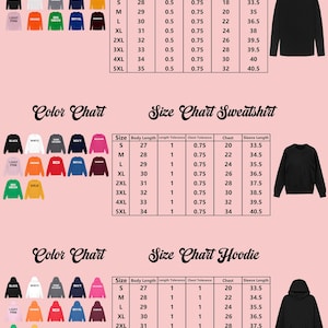 a chart showing the sizes of sweatshirts for men and women