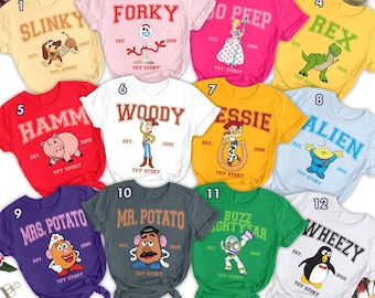 Toy And Friends Est Family Shirt, Custom Toy Adventure Movie Characters Group Matching T-Shirt, Toy Movie Shirts, Gift For Friends RE