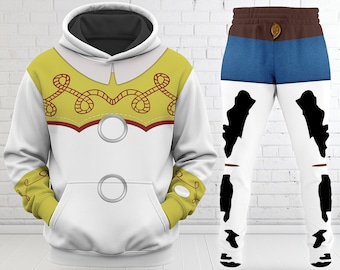 Cowgirl Doll All Over Print Shirt, Red Haired Cowgirl Cosplay Halloween Tracksuit Apparel, Yodeling Toy Inspired Holiday Sweatshirt