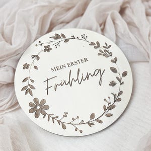 Mein erster Frühling - Meilenstein - Baby Meilensteinkarte - Holzmeilensteine - Meilenstein aus Holz - WinterBaby