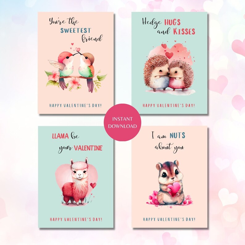 printable valentine cards classroom valentines day etsy