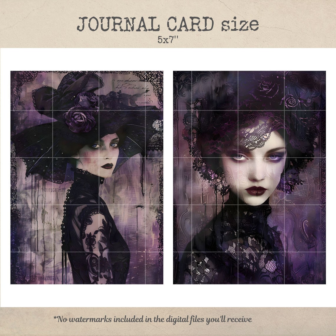 Purple Gothic Victorian Junk Journal Kit, Dark Ephemera (PDF & JPG) - Etsy