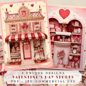 Valentine's day stores, junk journal papers, scrapbook supplies, unique printable ephemera, digital collage and card making supplies
