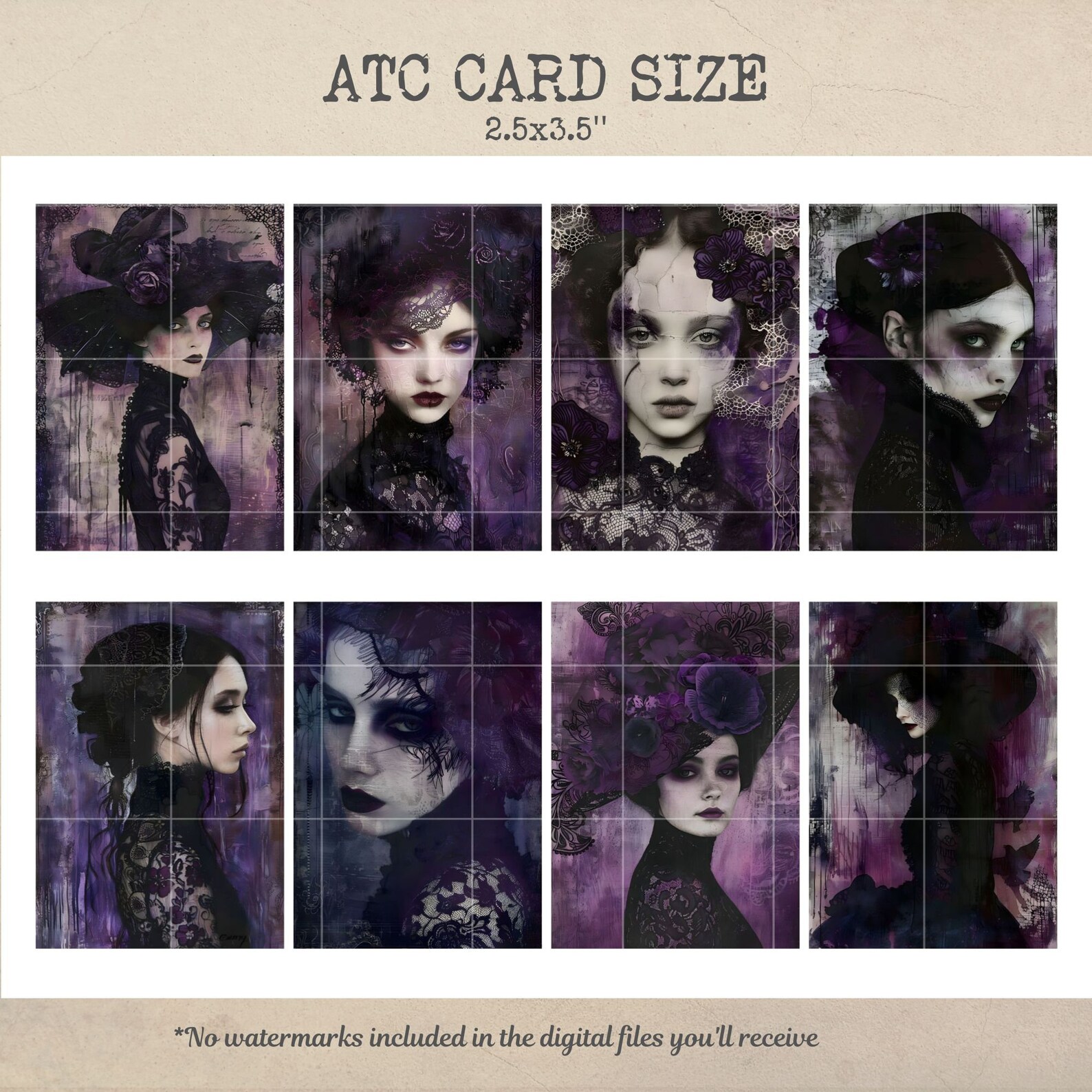 Purple Gothic Victorian Junk Journal Kit, Dark Ephemera (PDF & JPG) - Etsy
