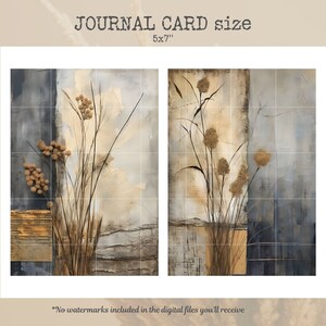 Rustic Reeds Journaling Cards, Printable Dried Grass Ephemera for Junk ...