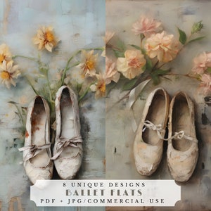 Cartes de journalisation des ballerines, éphémères de ballet imprimables pour la journalisation indésirable, le scrapbooking et la fabrication de cartes, chaussures de danse éphémères numériques