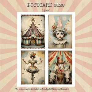Circus Magic Journal, Vintage Circus Junk Journal Cards, Carnival Digital Papers, Scrapbooking ...